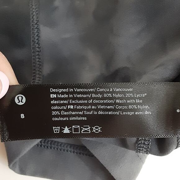 Lululemon Align Tee Crop Short Sleeve Diamond Dye Pitch Gray Womens 8 Scoop Neck - Picture 4 of 9